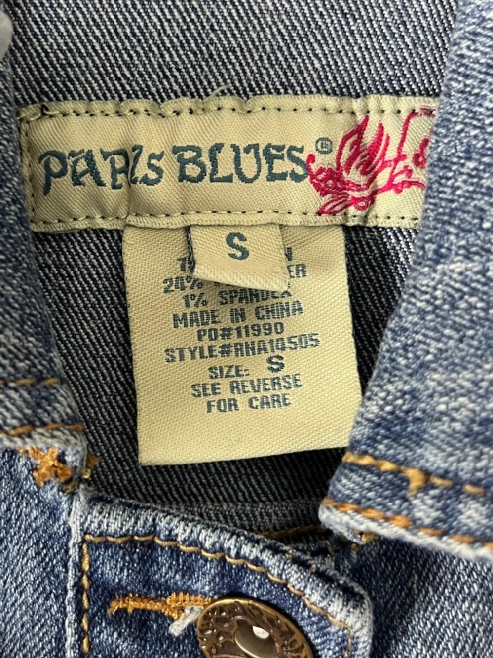 Paris Blues Girls' Denim Vest Cute Patch Accents Blue Sz S casual biker TC0716